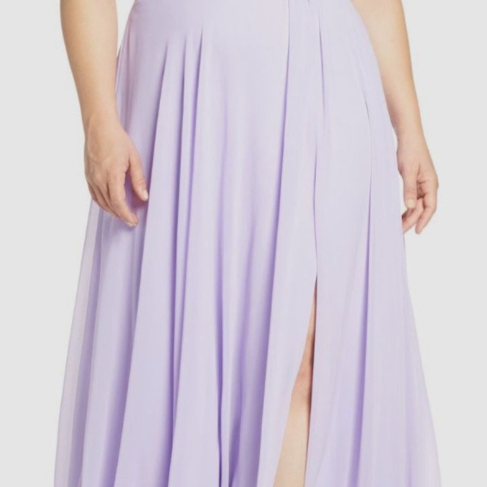 Mac Duggal Purple Maxi A-Line Skirt with Slit